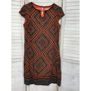 Signature Camryn MOD Print Geometric Pattern Shift Dress Size 10